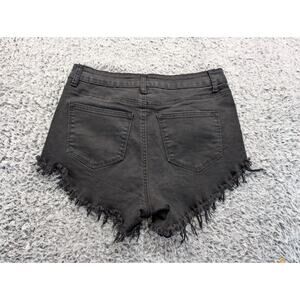 Kancan Shorts Womens 28 Black Denim Distressed Normcore Casual Stretch High Rise